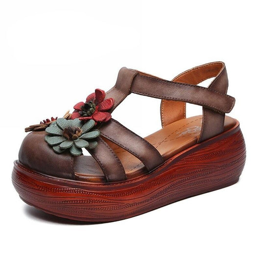 Wedges Genuine Leather Women's Sandals