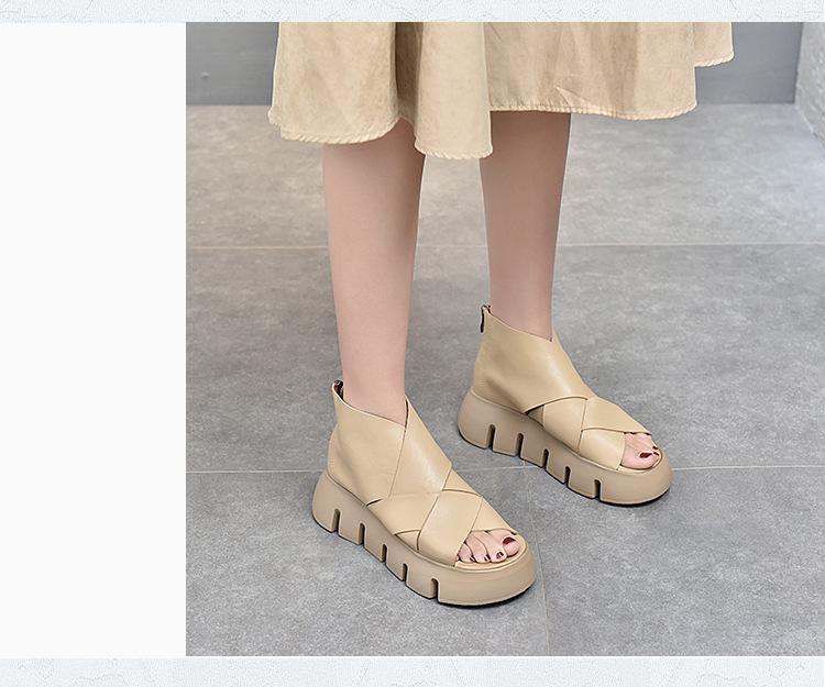 Ladies Genuine Leather Wedges Sandals