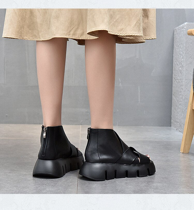 Ladies Genuine Leather Wedges Sandals