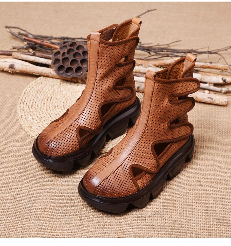 Square heel Women Ankle Boots Round Toe Shoes