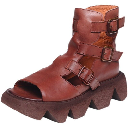 レディース レザーブーツ ブラック ピープトゥ