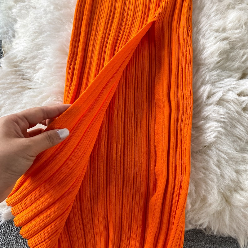 Short-sleeved Knit Bodycon Dress Women