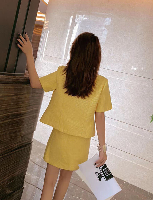 Bright Yellow Contrast Braid Dress Uniform