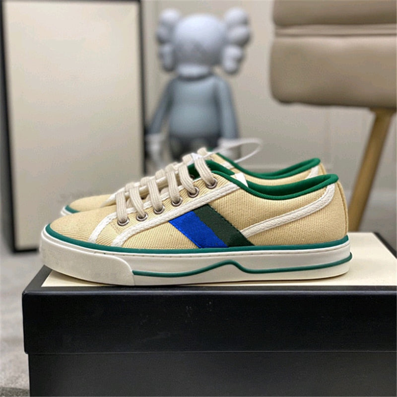 文字パターンプラットフォームランニングシューズカップル