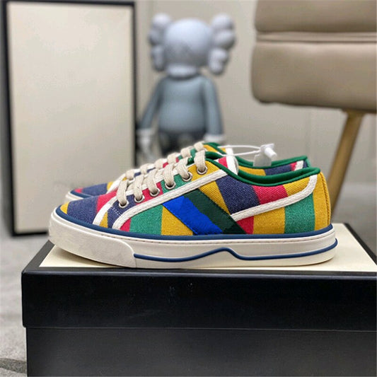 文字パターンプラットフォームランニングシューズカップル