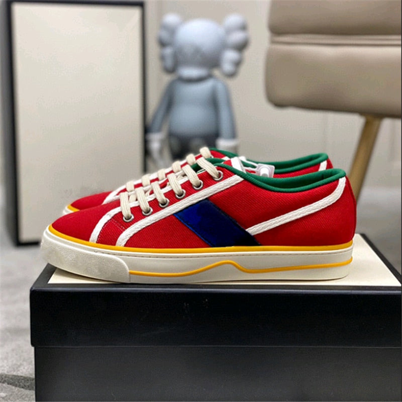 文字パターンプラットフォームランニングシューズカップル