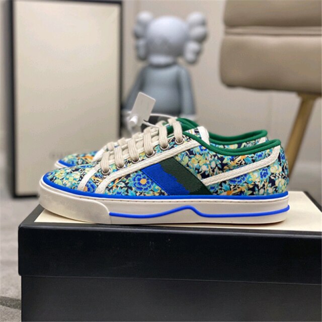 文字パターンプラットフォームランニングシューズカップル