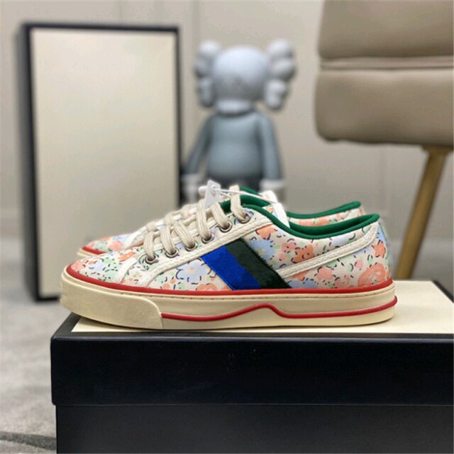 文字パターンプラットフォームランニングシューズカップル