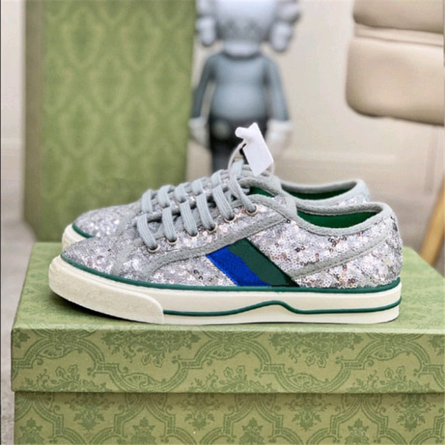 文字パターンプラットフォームランニングシューズカップル