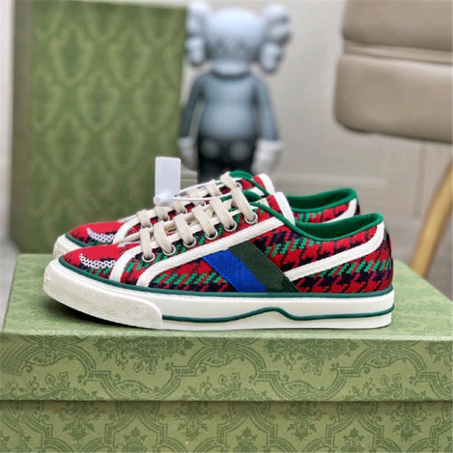 文字パターンプラットフォームランニングシューズカップル