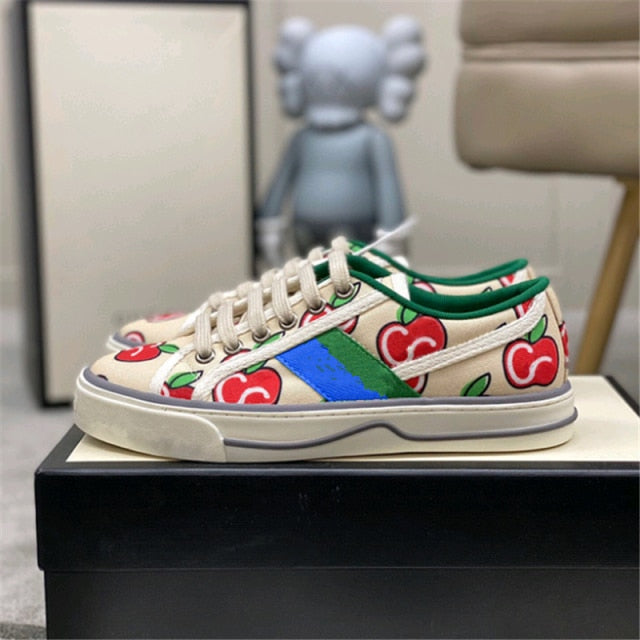 文字パターンプラットフォームランニングシューズカップル