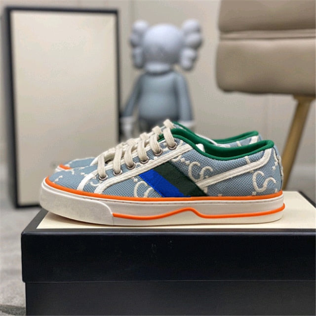 文字パターンプラットフォームランニングシューズカップル