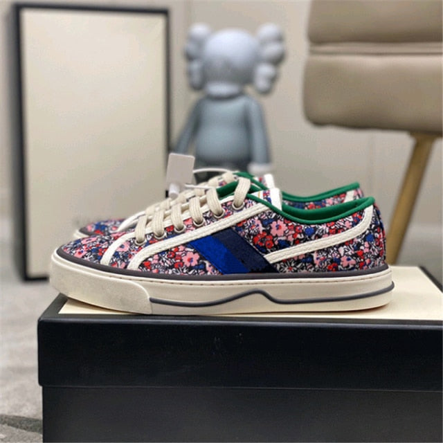 文字パターンプラットフォームランニングシューズカップル