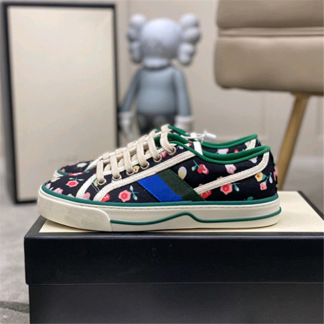 文字パターンプラットフォームランニングシューズカップル