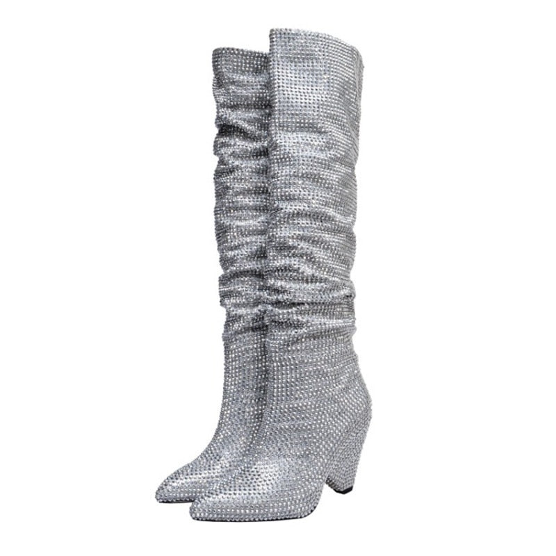 Luxury Crystal Woman High Boots