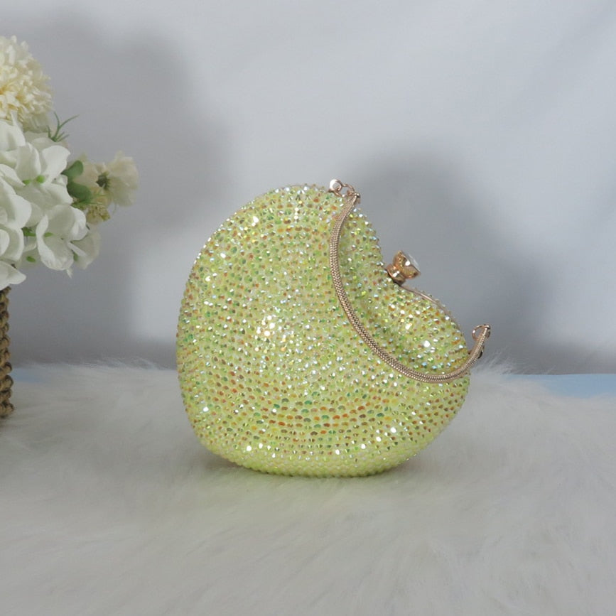 Heart Yellow Bling Wedding Shoes and bag