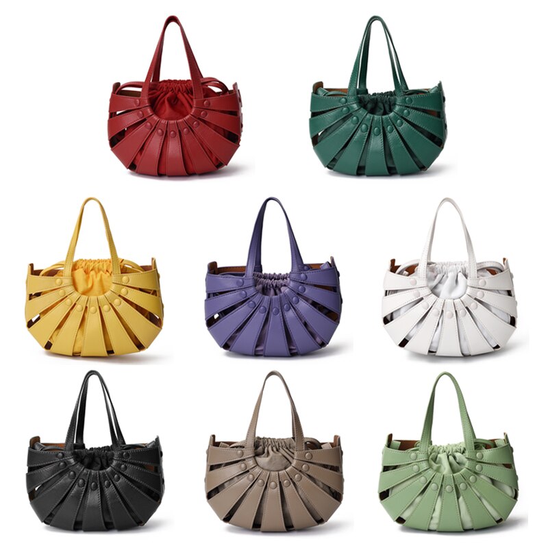 Sheep Leather Handbags Woven