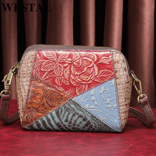 Women's Leather Shoulder Bag Colorful