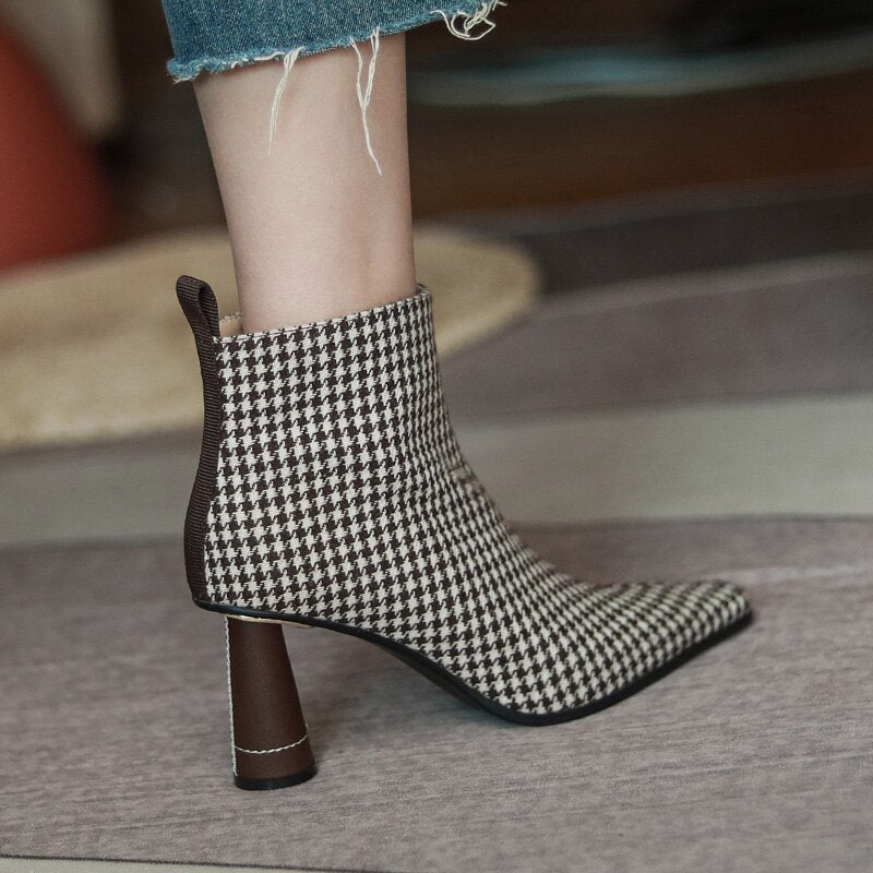 Pointed toe Ankle Boots Women's Strange Style Shoes