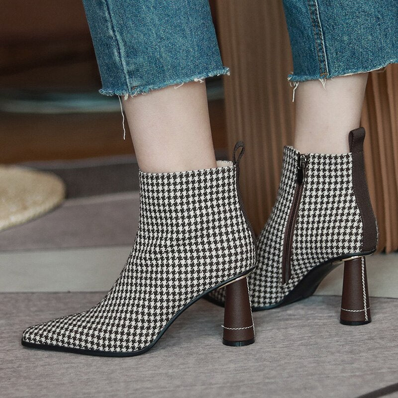 Pointed toe Ankle Boots Women's Strange Style Shoes