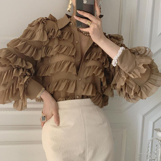 New Spring Korean Ruffles Blouse Women