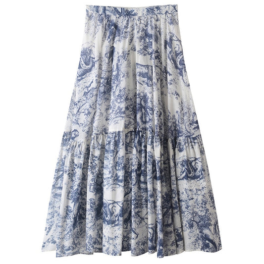 New women clothing drape printed skirt