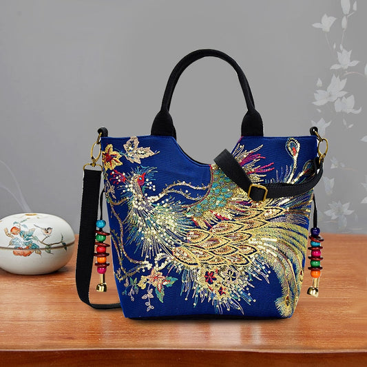 Women Shoulder Bag Peacock Ethnic Style