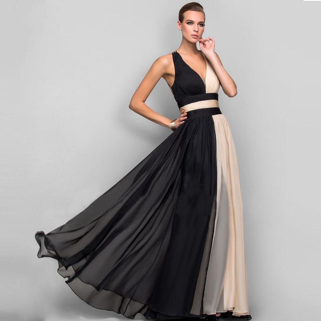 Solid Color Strap Elegant Lady Dress