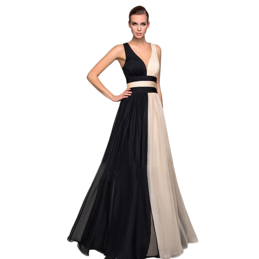 Solid Color Strap Elegant Lady Dress