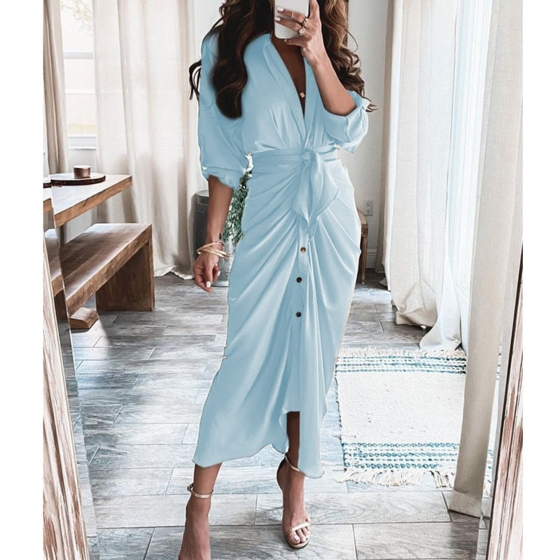 Ladies Office V Neck Party Dresses