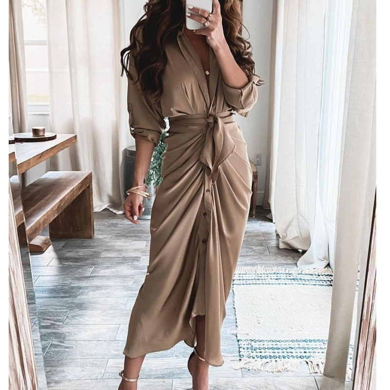 Ladies Office V Neck Party Dresses