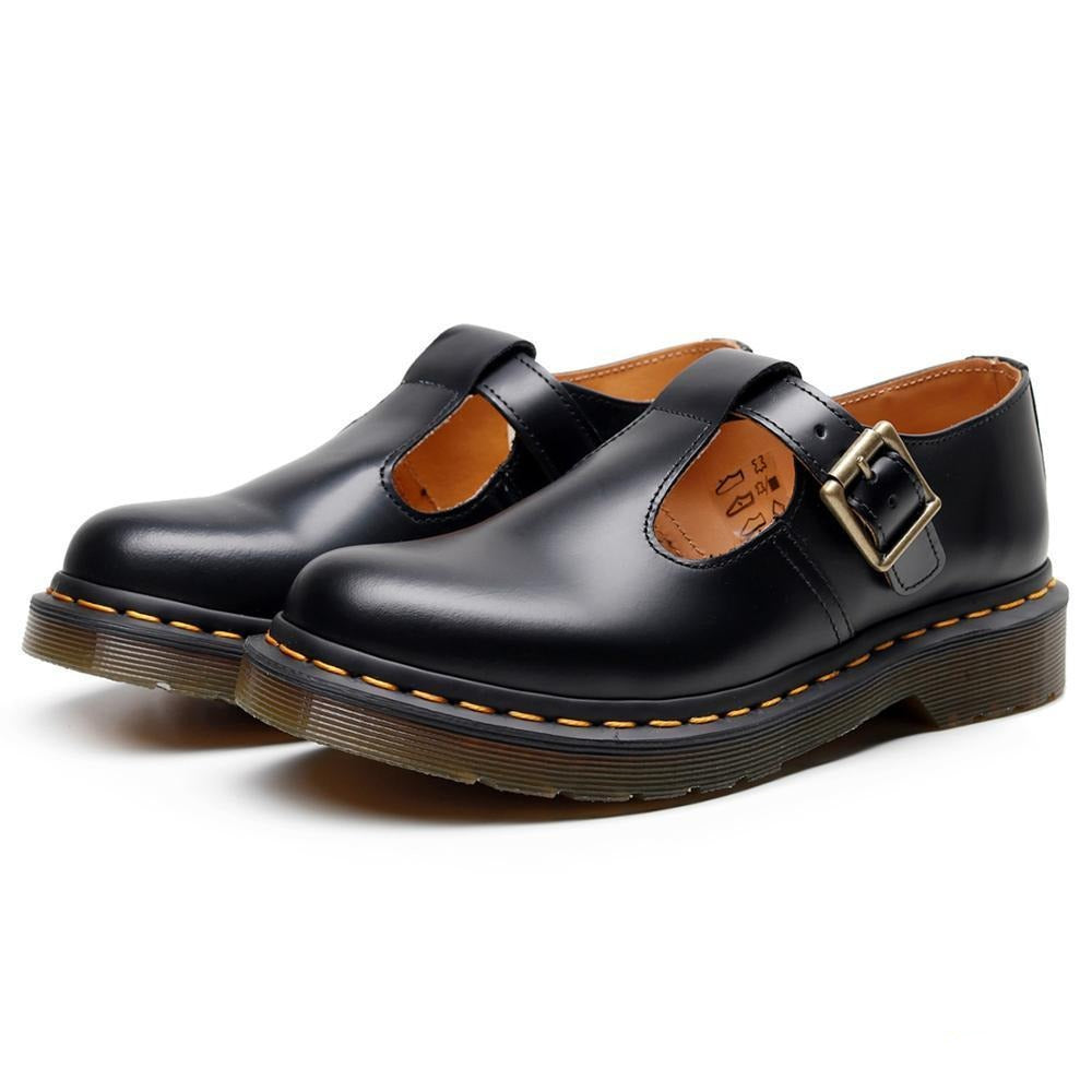 Cow Leather Mary Jane Women Thick Flat Shoes