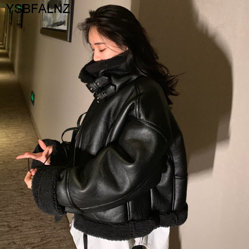 厚手スタンドモーターサイクルボンバーショートジャケット