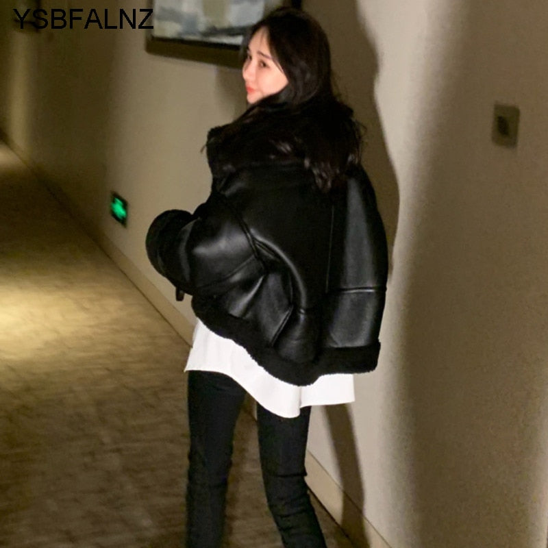 厚手スタンドモーターサイクルボンバーショートジャケット