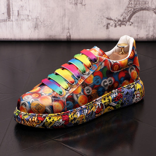 Men Colorful Graffiti Pattern Causal Shoes