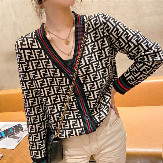 Womens Long Sleeve Knitted Casual Sweater