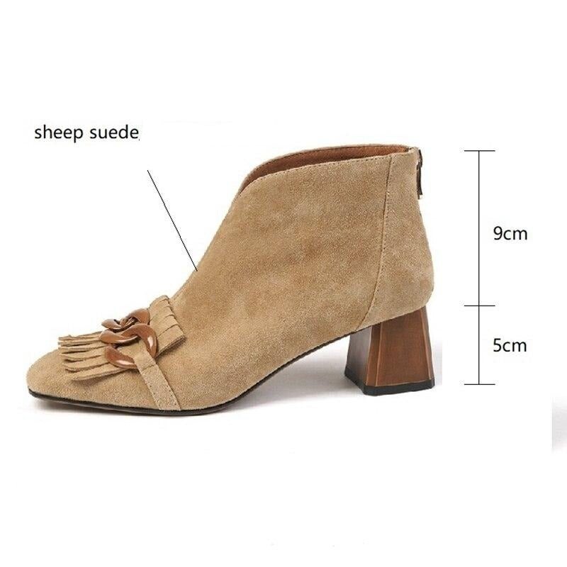 Women Boots Sheep Suade Round