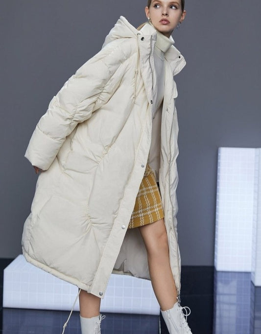 Women's New Winter Hooded Long Loose Down Outwear