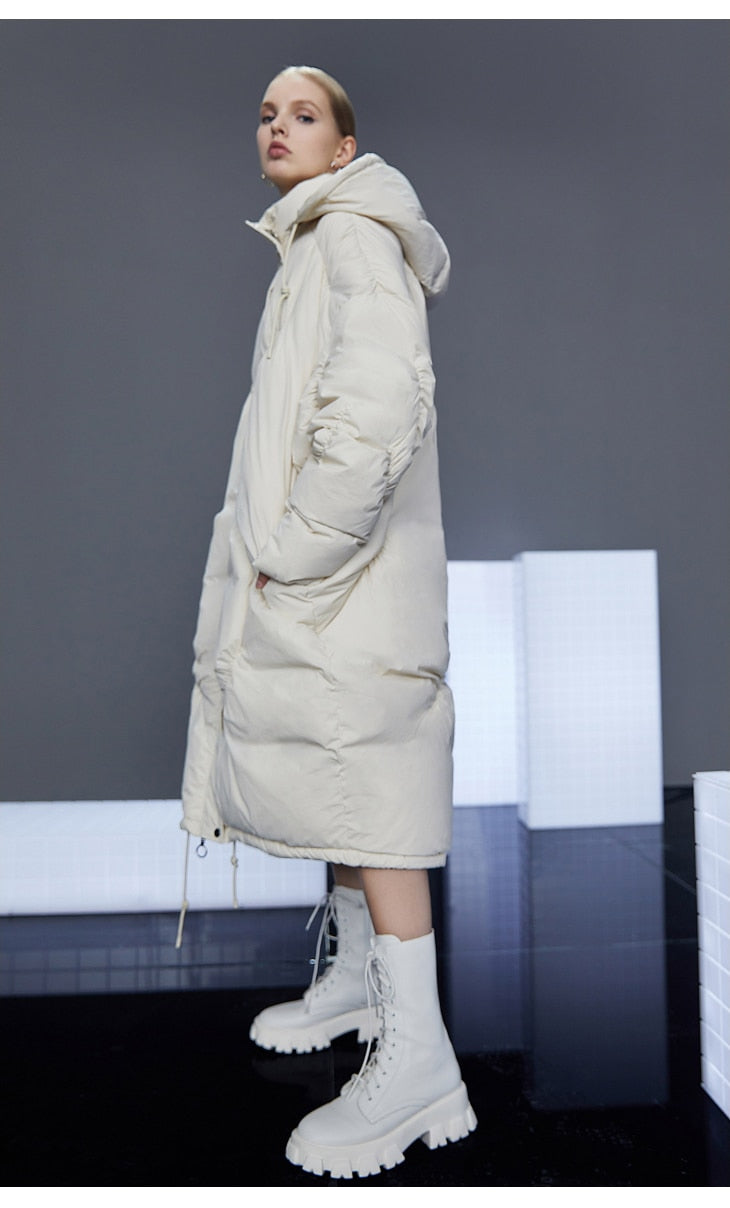 Women's New Winter Hooded Long Loose Down Outwear