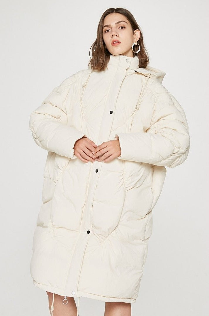 Women's New Winter Hooded Long Loose Down Outwear