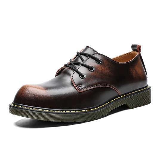 メンズレザーマーティンシューズハンドメイド通気性ドレスシューズフラット