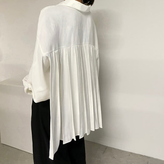 Women White Back Ribbon Big Size Blouse