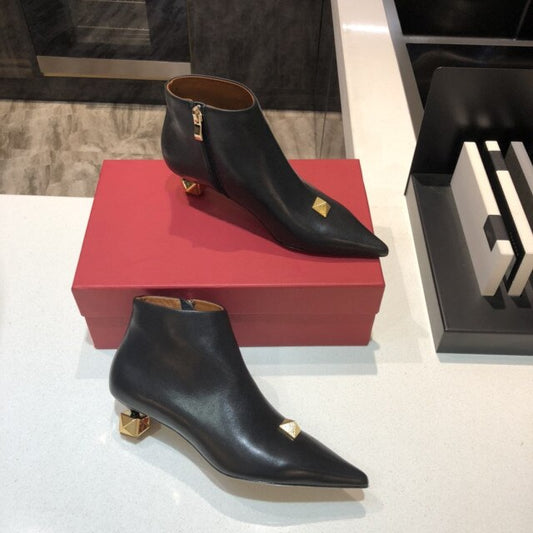 Ankle Boots Women Rivets Metal