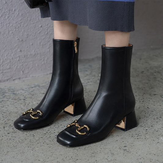 Women Ankle Boots Genuine Leather