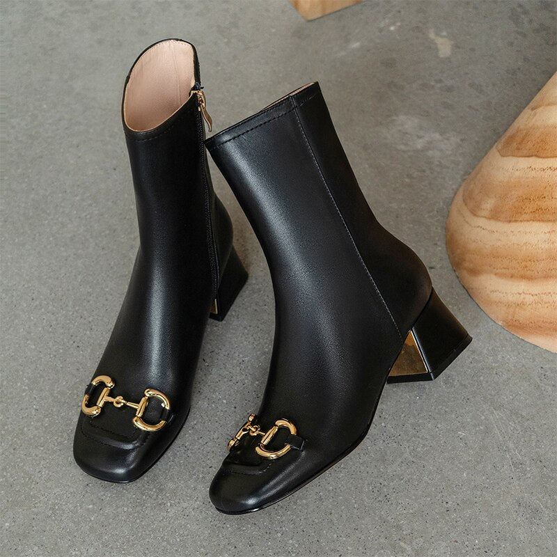 Women Ankle Boots Genuine Leather