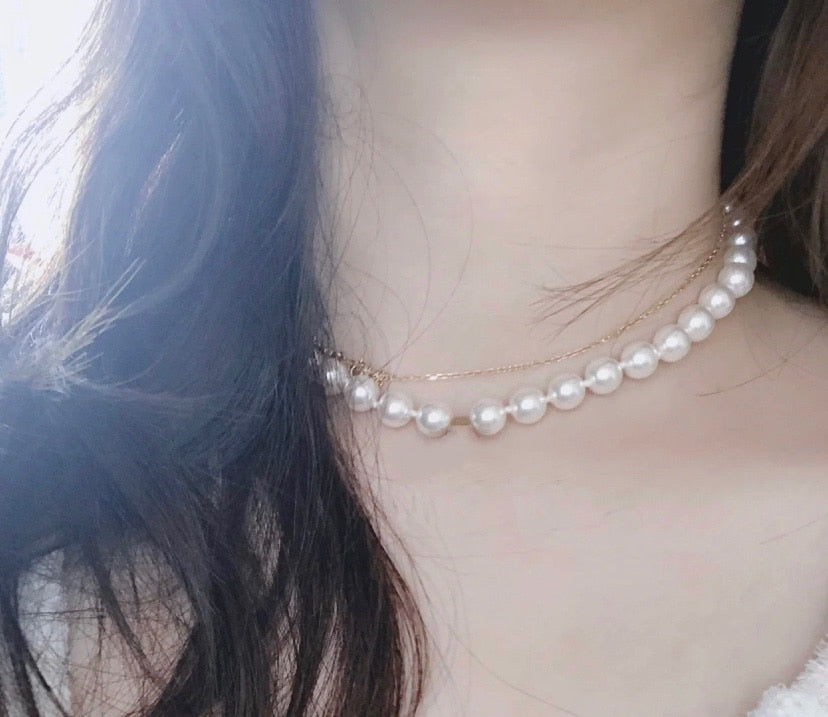 Female Jewelry Necklace Pearl Chain