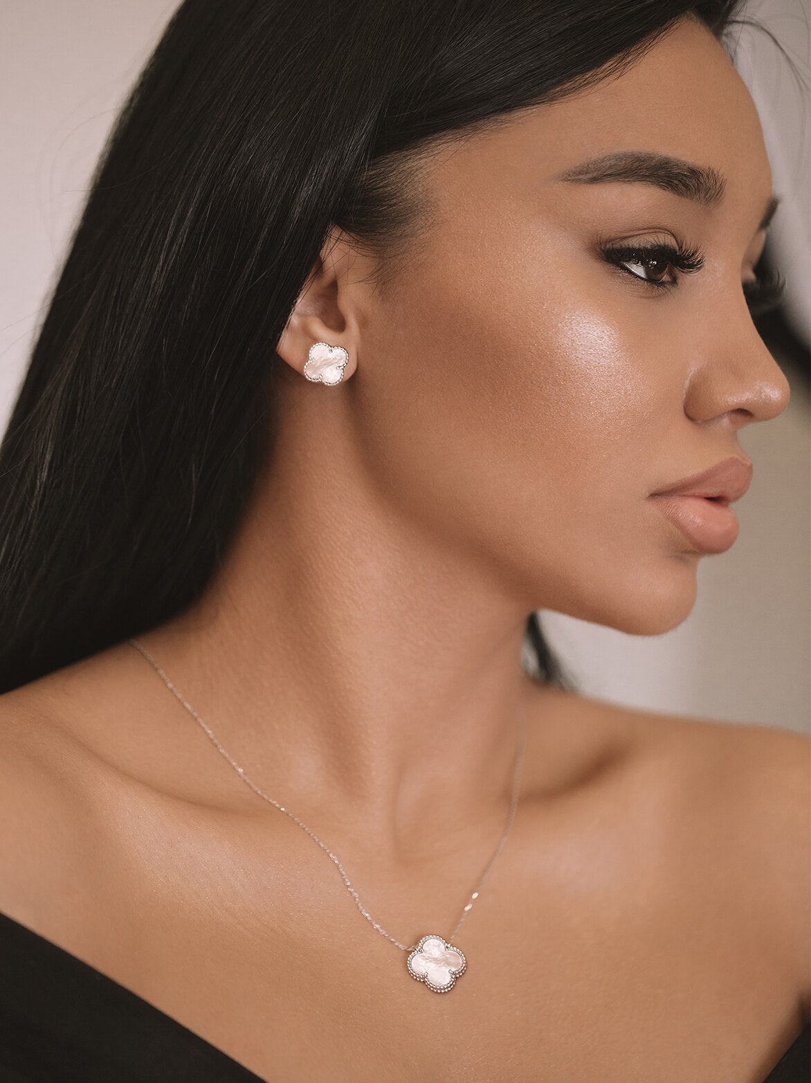 elegant silver flower earrings