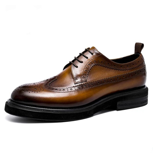 Men Genuine Cow Leather Wedding Shoes