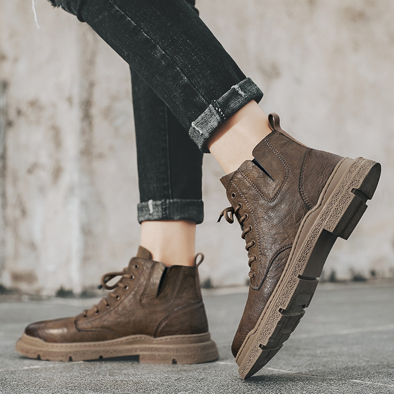 メンズ カジュアル 英国製 ハンドメイド ツーリング アンクルブーツ