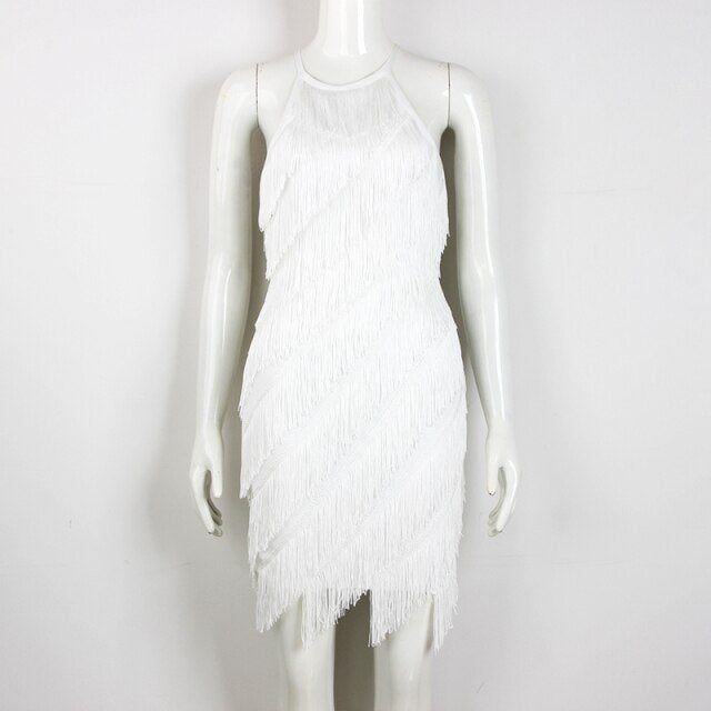 Summer New White Sexy Halter Dress